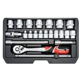 Zestaw kluczy nasadowych z grzechotką YATO 3/8" 22 cz. (YT-38561)