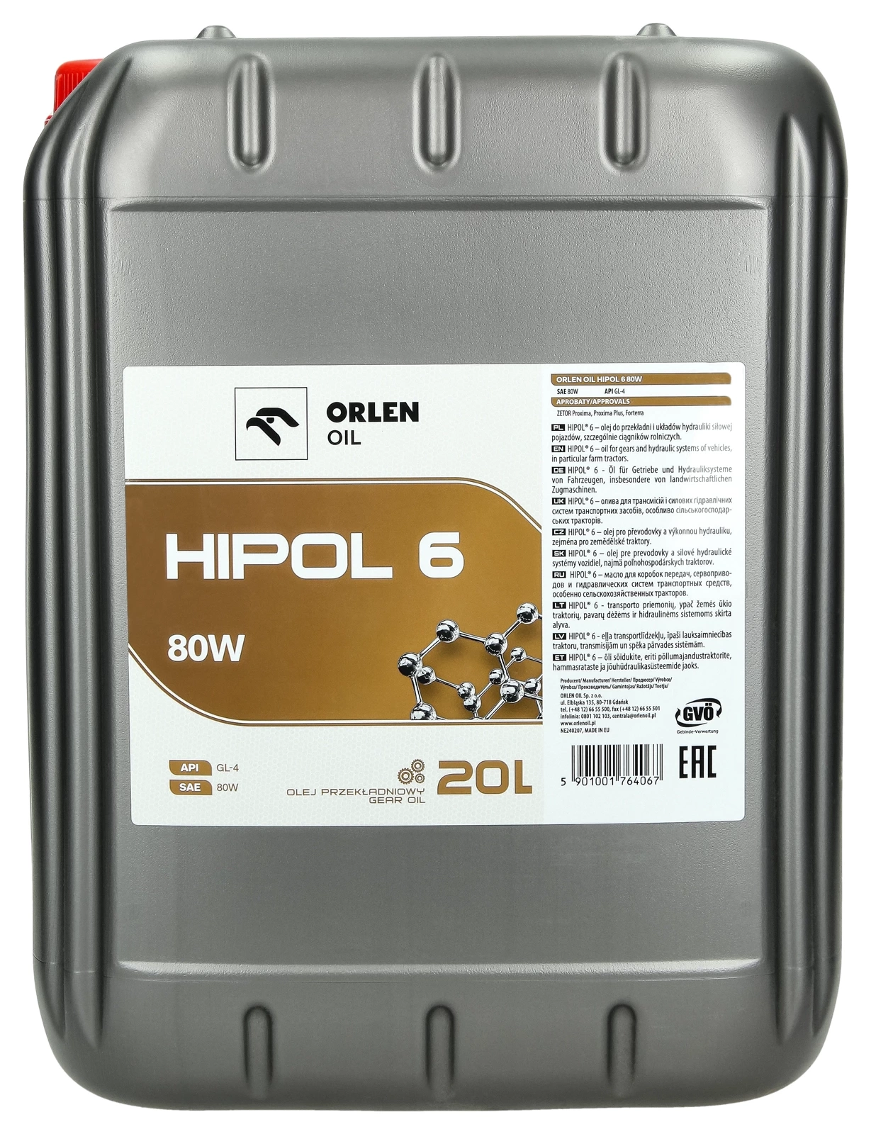 Olej przekładniowy Orlen HIPOL 6 GL-4 80W-90 20L